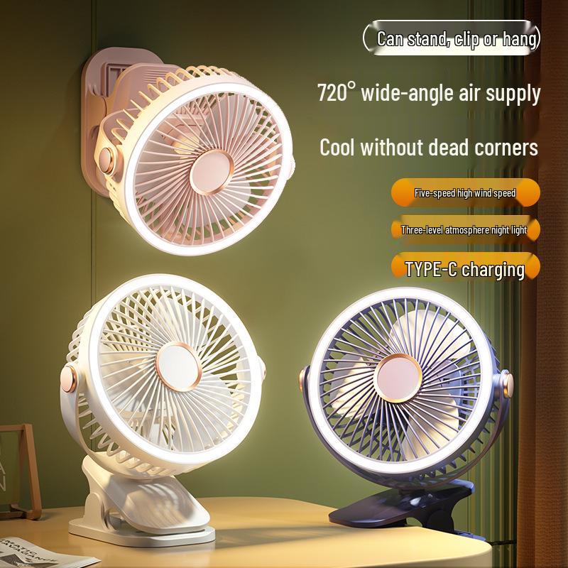 Portable Rechargeable Desktop Clip Fan for Office or Dorm