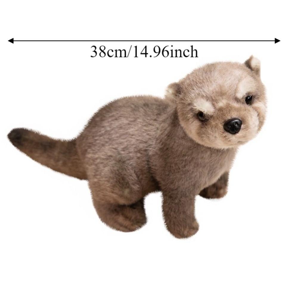 PP Cotton Brown Otter Plush Toy Soft Simulation Otter Toy Doll Decorate Present