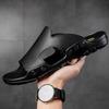 Fashion Summer Mens Genuine Leather Slippers Big Size 37-52 Outdoor Flip Flops Men Slipper Casual Slides Luxury Flip Flop Male Flats
