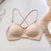 Light and not sultry, thin shoulder straps crossed, beautiful back, backless, bacteriostatic, cool in summer, steel-rimless underwear,thin women's bra