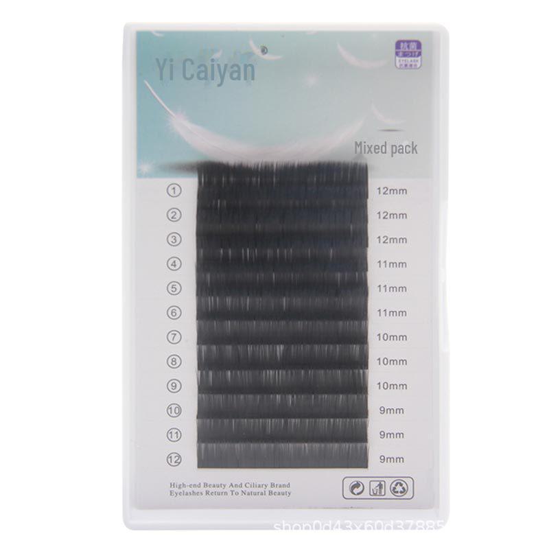 0.20 Single Grafted Eyelashes - Wind-Blown Air Flat Hair, Soft Matte Imitation Mink with Double Thick Hair Tips (Mixed)