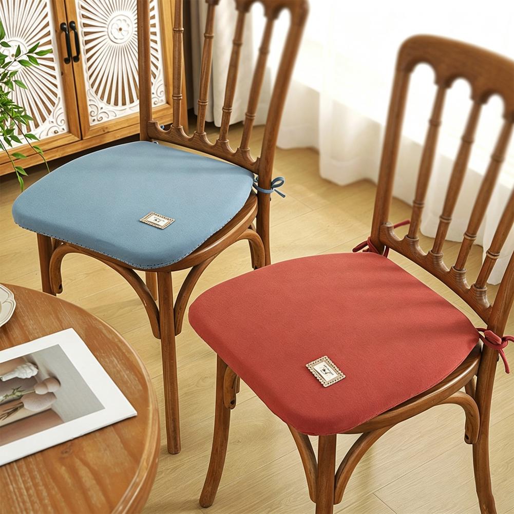 Non Slip Seat Pad with Straps Washable Dining Chair Seat Pad Memory Foam Chair Cushion with Straps Thickened Dining Seat Pad