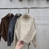 Stand-up collar zipper sweater cardigan women's autumn and winter new loose soft waxy twist Maillard short knitted jacket