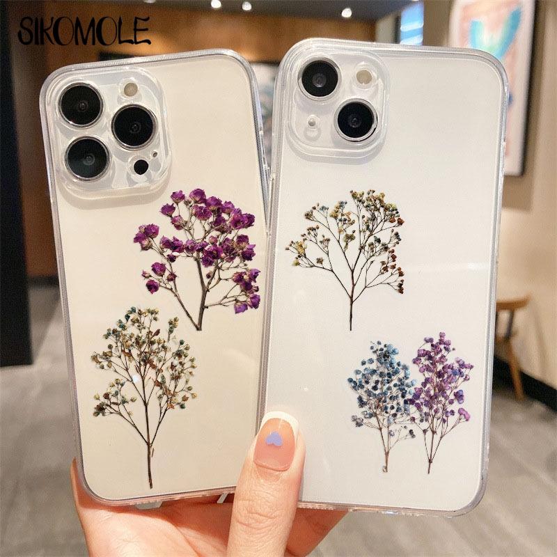 50PCS Retro Dried Flower Gypsophila Transparent PET Stickers DIY Phone Case Skateboard Water Bottle Decor Toy Sticker Pack
