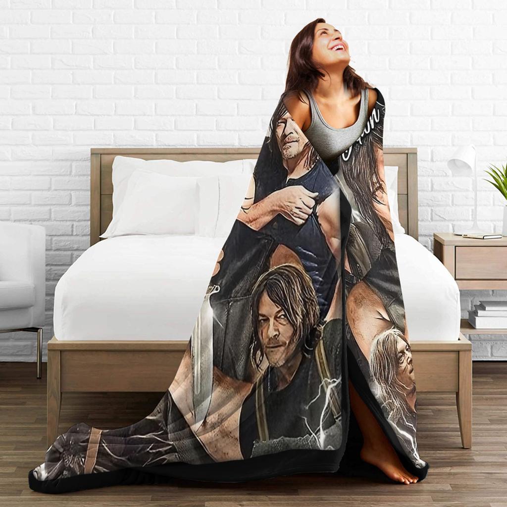 Daryls Dixon The Walking Dead Blankets Velvet Spring/Autumn Multifunction Super Warm Throw Blanket for Home Bedroom Bedspreads