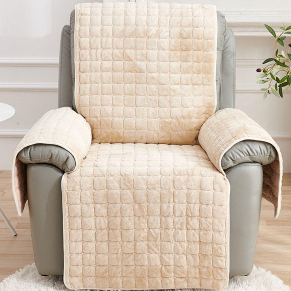 Elastic Band Plush 1 Seat Recliner Sofa Cover Wear Resistant Sofa Mat Sofa Protector  Winter