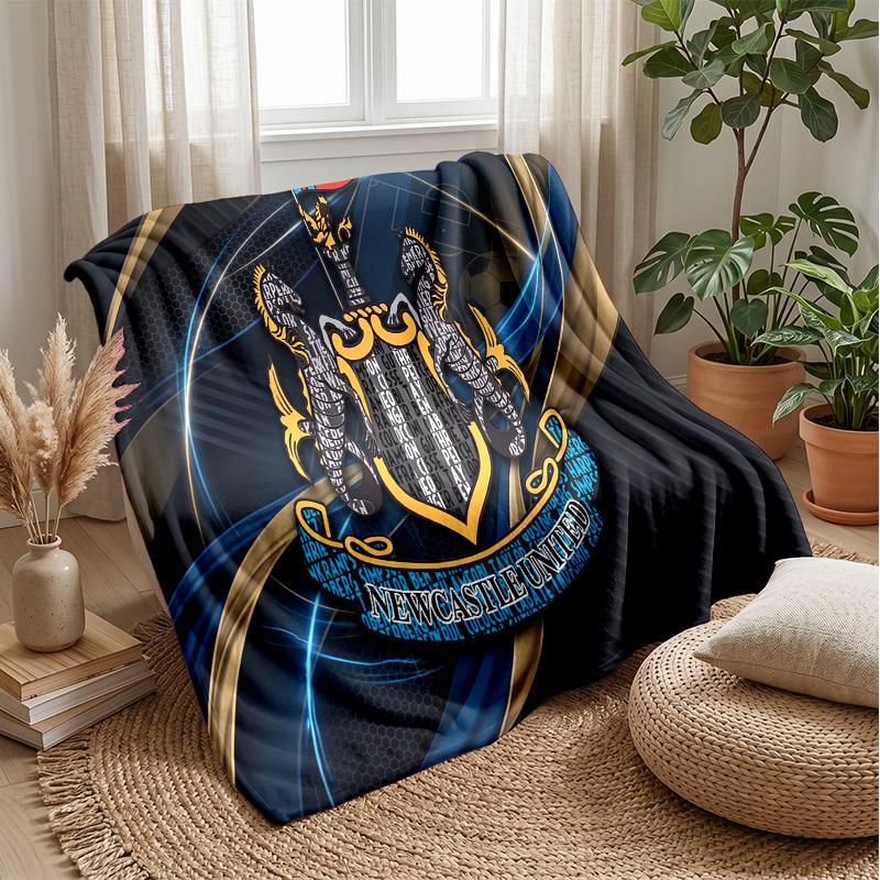Coperta in Flanella con Stampa del Newcastle United Football, Coperta Morbida Calda Leggera per Divano Letto Campeggio