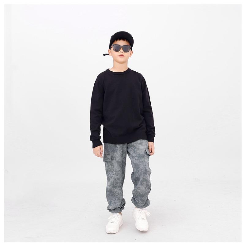Korean Style Boys Casual Cargo Pants For Big Kids Autumn