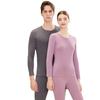 Women Men Thermal Underwear Set Wool Silk Blend Base Layer Long Sleeve Crew Neck Fall Winter