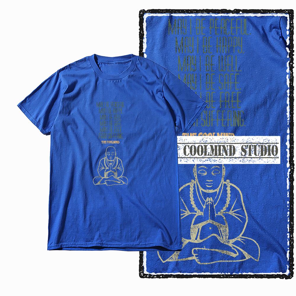 Coolmind X0050 Retro Vibe Thinker Buddha Tee Cotton Exclusive Graphic Men Tshirt Big Size Streetwear T Shirt for Men Tee Shirts