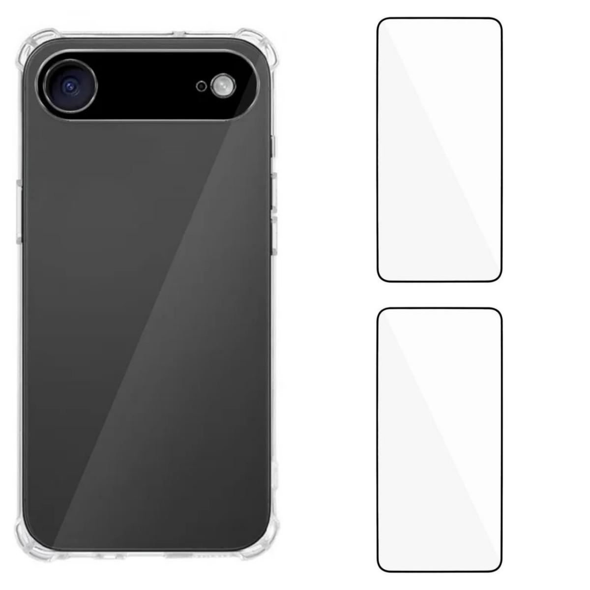 

For iPhone 17 Air TPU Case WANLONFENG WL3 Series 1.5mm Phone Cover with 2Pcs Tempered Glass Films Transparent