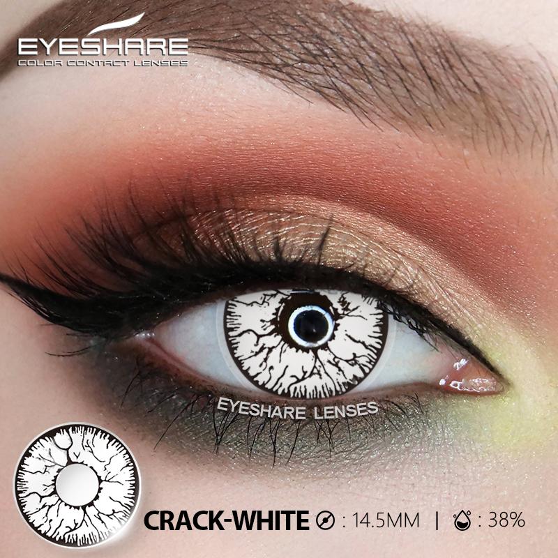 1 Pair White Colored Contacts Cosplay Contact Lenses for Eyes Black Lenses High Quality Soft Lenses Beauty Makeup Yearly