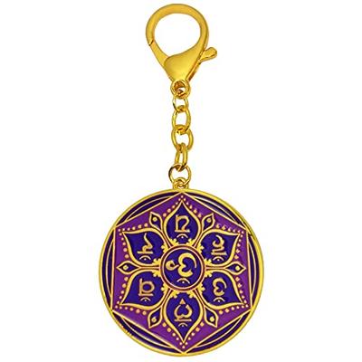 Isui Feng Shui Vitality Amulet Keychain, 7 Chakra Mandala Keychain, Life Force Amulet, 4.72 X 1.97 In
