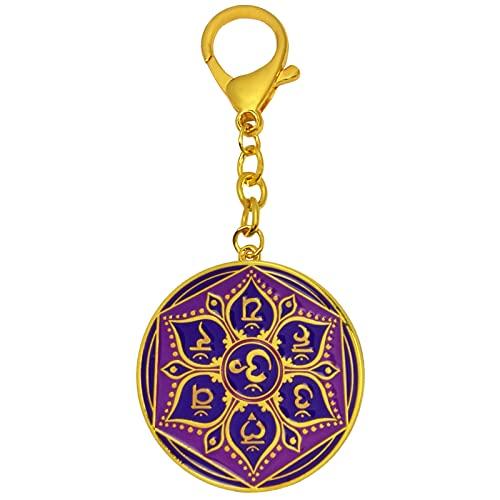 Isui Feng Shui Vitality Amulet Keychain, 7 Chakra Mandala Keychain, Life Force Amulet, 4.72 x 1.97 in