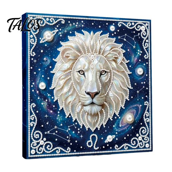 Rhinestone Art Set DIY Faux Pearl Painting Kit, 12 Constellation for Handmade Fake Adults Beginners, Wooden Frame Wall Decoration Crafts