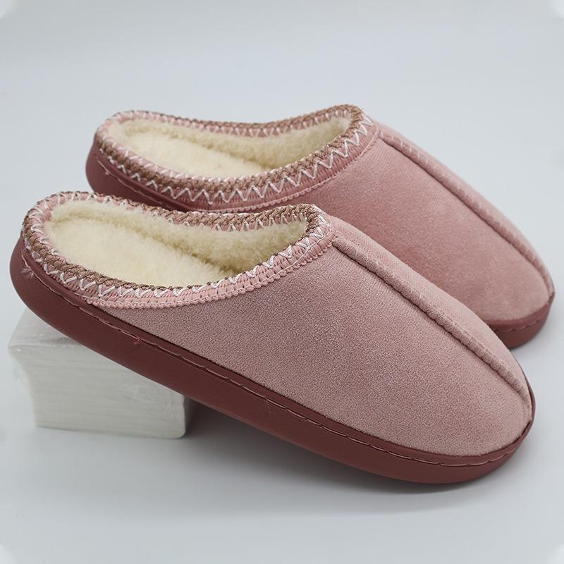 Suede thick-bottomed couple cotton mop winter wear warm home indoor fluffy slippers men's and women's new non-slip
