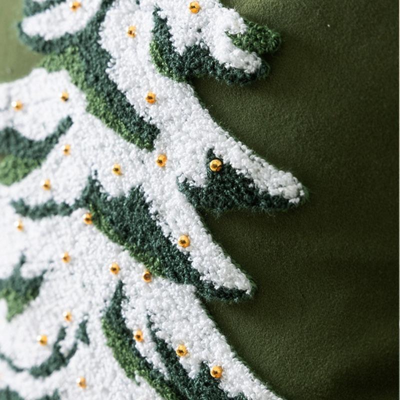 American Style Christmas Elements Cushion Cover Bedroom Living Room Sofa Decoration Pillow Cover Can Be Disassembled and Washed