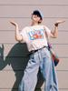 Cartoon Anime Oversized Cotton T Shirt With Print For Casual Wear