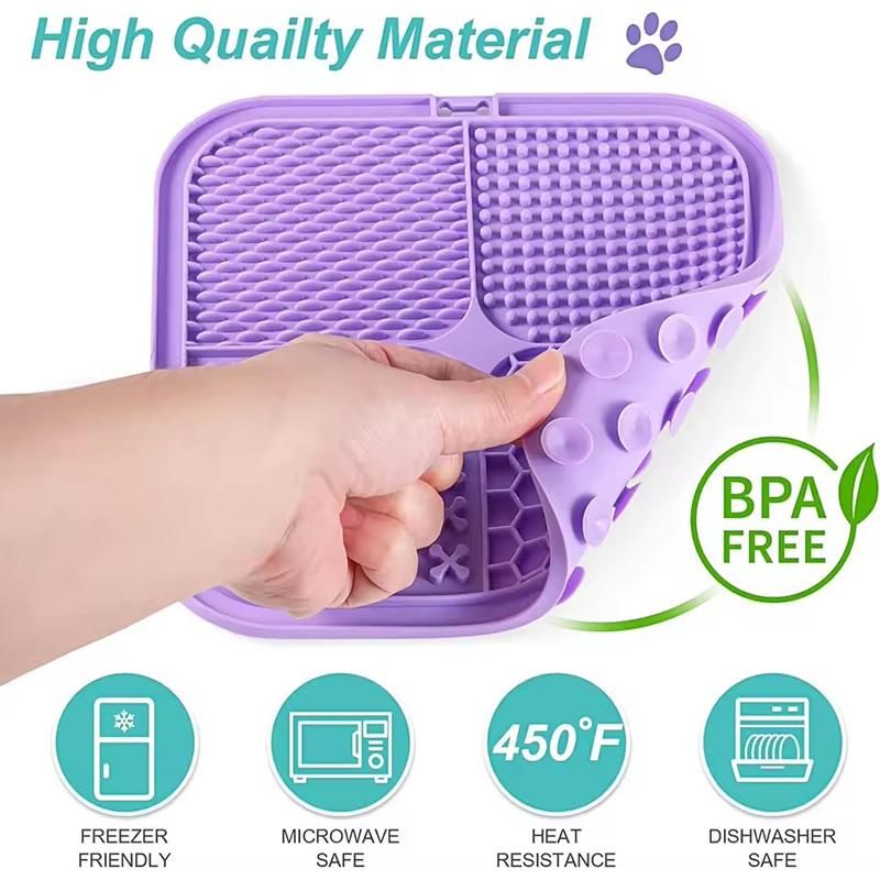 Pet Licking Plate, Slow Food Plate, Licking Pad, Silicone Pet Slow Food Tableware Bowl, Suction Cup, Dog Licking Pad, Slow Food