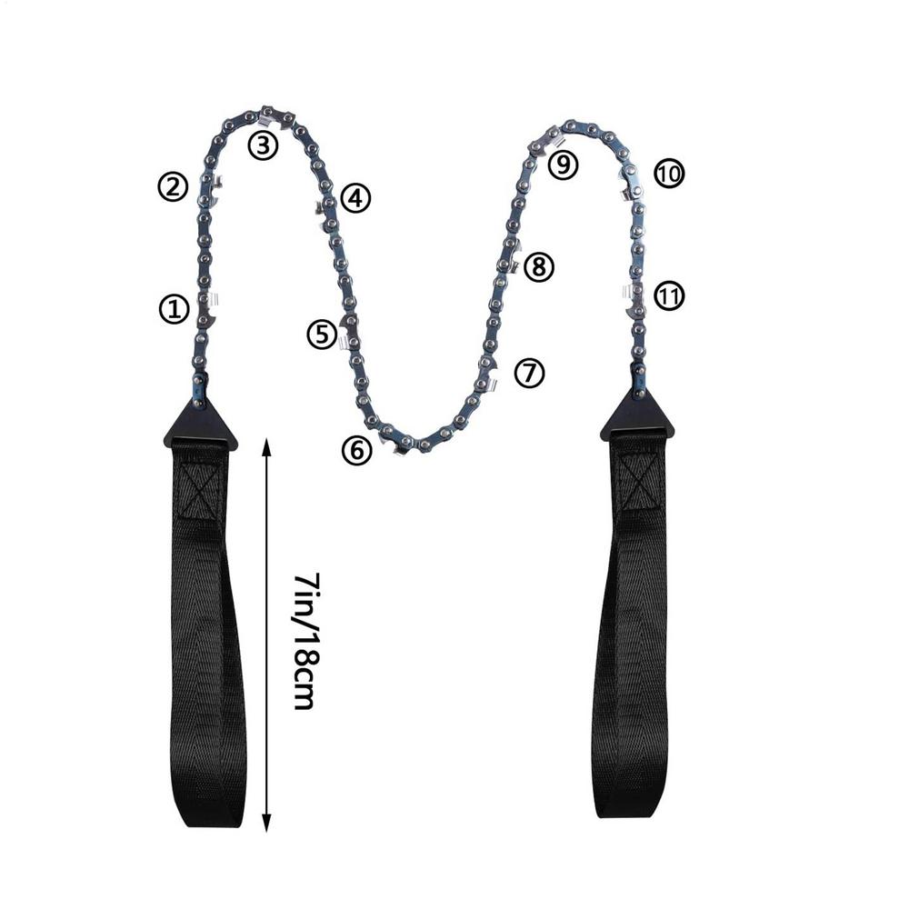 Rope Chain Saw Portable Survival Chain Saw Folding Anti-Slip 11-Tooth Chainsaw For Camping Gardening Outdoor Hiking Survival