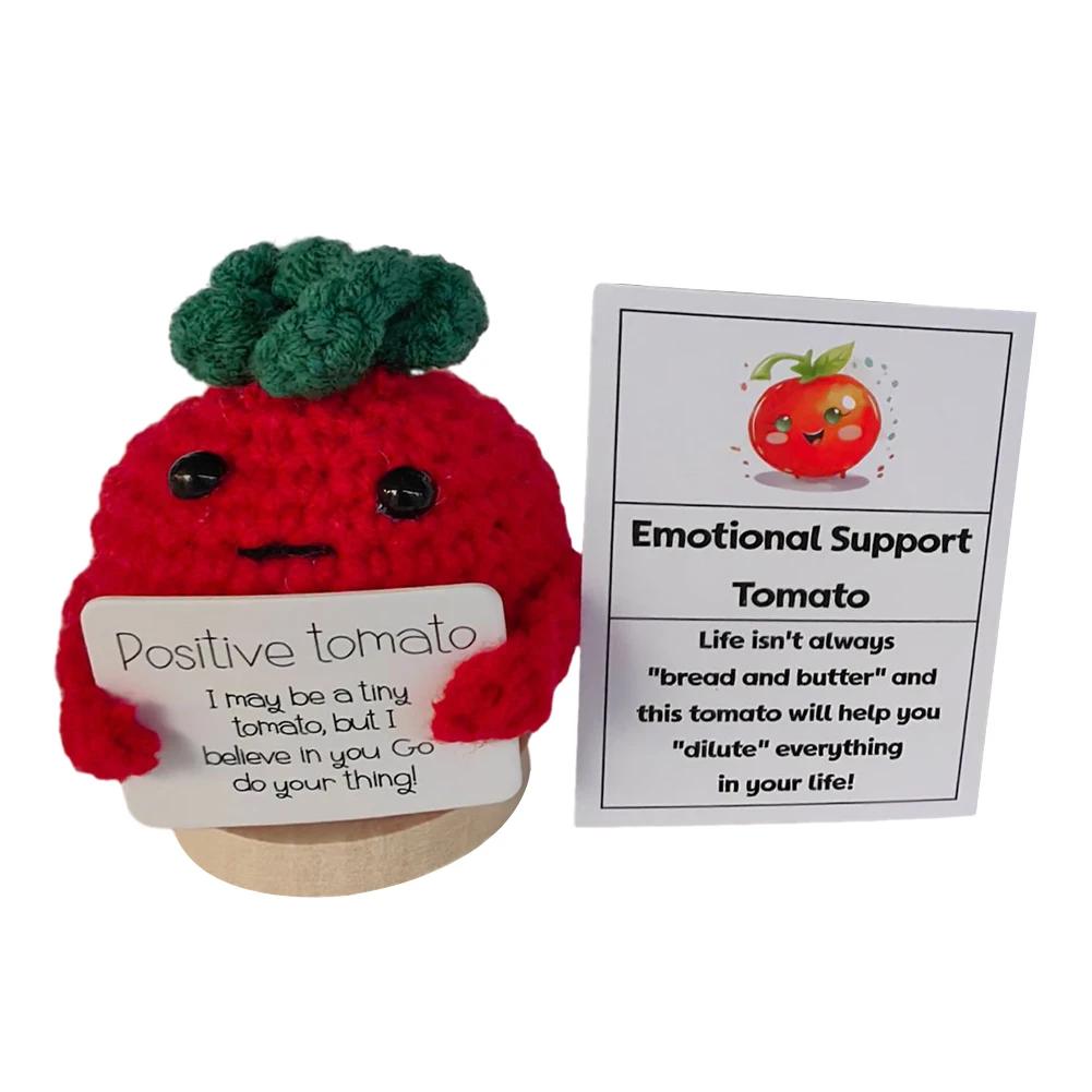 Gestricktes Avocado-Spielzeug mit Karte Kreative Positive Energie Kartoffel Umarmung Tasche Mini Handgemacht Plüsch Wolle Häkelpuppen Deko Ornamente