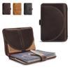 XGUO Genuine Leather Passport Holder for Travel 3 Passport Capacity with AirTag Card and Snap Closure Travel Wallet Airport Essentials Gift for Men