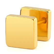 

Золотая серьга-пуссета SQUARE