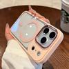 Mag Safe Case For iPhone Air 17Pro 17 16 15 14 Plus 13 12 Pro Max Metal Camera Ring Transparent Magnetic Wireless Charge Cover