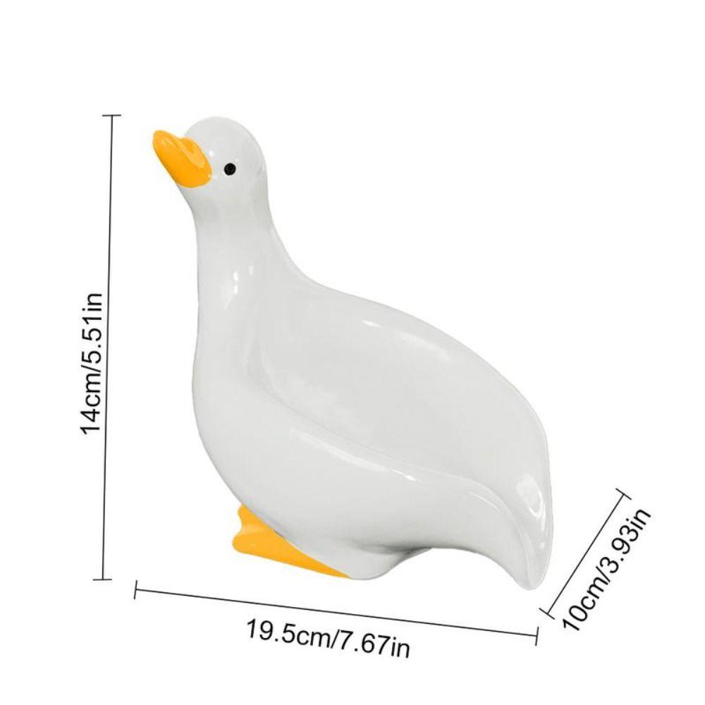 Self-draining Duck-shaped Soap Tray Keeps Soap Dry Ceramic Soap Dish Cartoon Duck Soap Box Shower