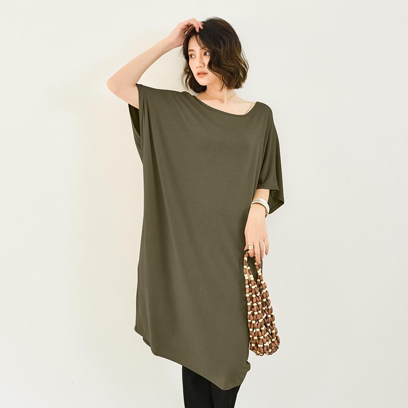 Women's Spring/Summer Modal Nightdress - Loose, Trendy, Short Sleeve, Cotton, Maternity Long Skirt