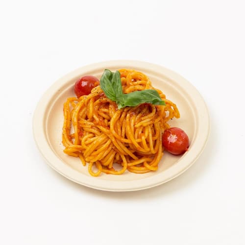 ECO&BASIC 18cm Disposable Paper Plates, Pack of 50, Stylish, Microwaveable, Made from Unbleached Bagasse, Durable, Stain-Resistant, Eco-Friendly, Plan