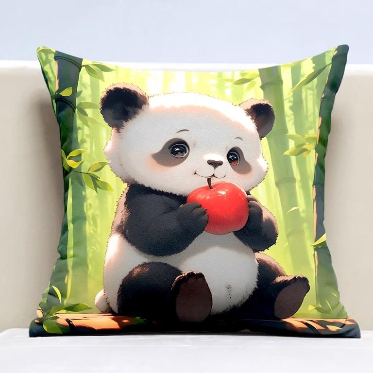 Cute Panda Pillowcase Dormitory Decoration Office Living Room Sofa Home Pillowcase