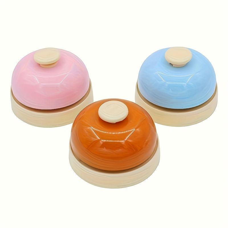 Pet Training Bell Stainless Steel, 1Pcs Hand Press Toy No Battery Dinner Alert Call Bell for Pets Kids Interactive Daily Gift