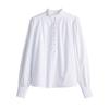 Spring New Women's Clothing Fashion Style Long Sleeves Fashion Casual Easiest for Match Pleated Collar Cotton Shirt 1270106