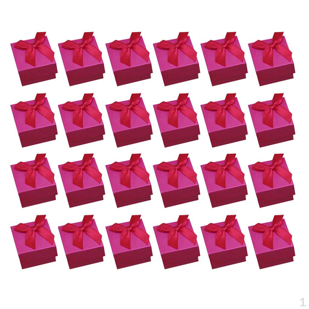 

24 In 1 Candy Cardboard Jewelry With Bowknot Wedding Rosy