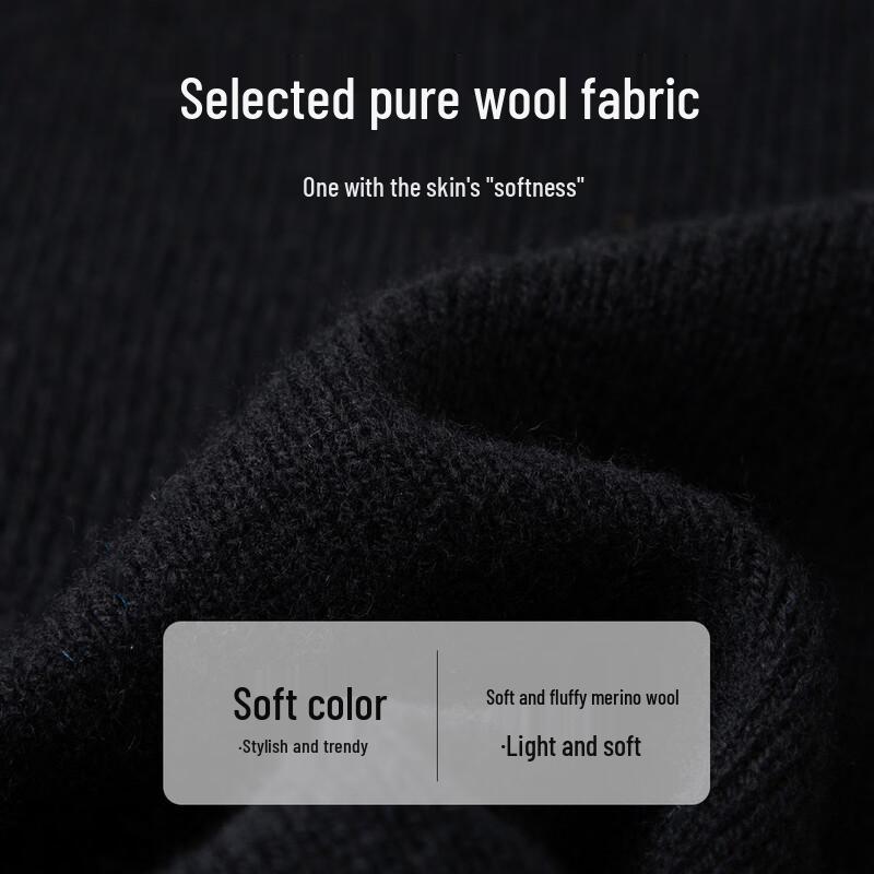 TUHUANG Seamless Pure Wool Thick Semi-High Collar Sweater