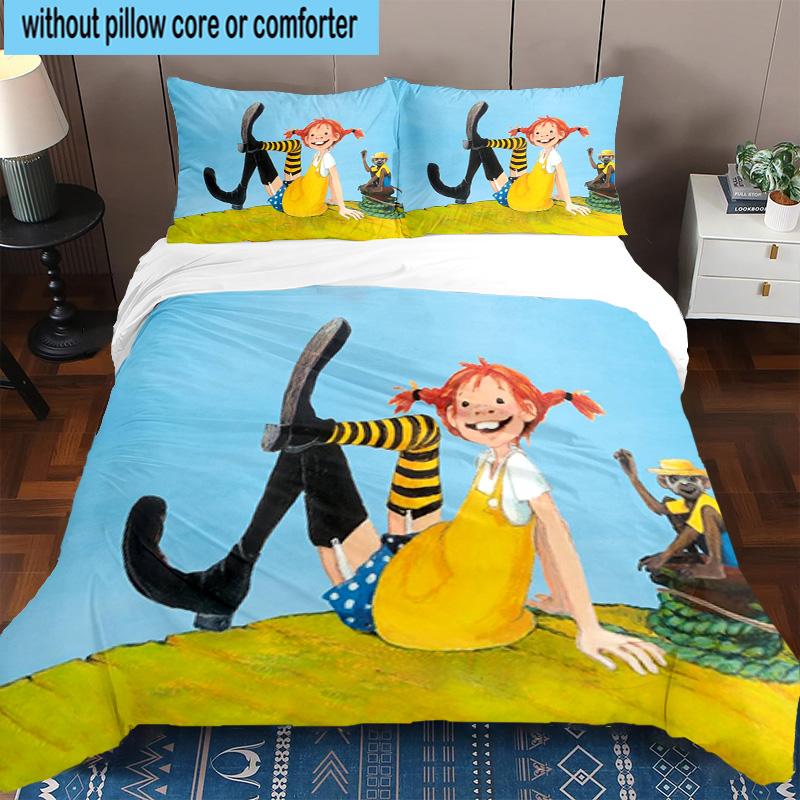 3PCS Pi-ppi And Horse Friendship 3pcs Bedding,Including 3PCS Duvet Cover And 2pcs Pillowcases Perfect for Christmas,Ideal for Bedroom, Dormitory