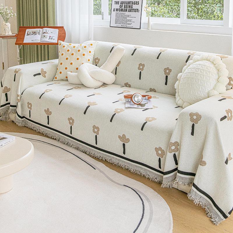 

Свежее шенилловое диванное полотенце Четыре сезона Универсальное Простое Современное Полностью покрывающее диван Покрывало Ткань Спинка 180*130cm