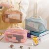 1PC Multi-Compartment Mesh Makeup Pouch Designer Cosmetic Storage with Dividers 23x11x11cm
