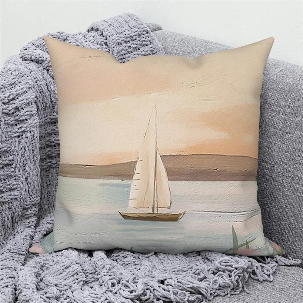 

Декоративный чехол для подушки, украшение для домашнего дивана, красивый пейзаж, наволочка, скандинавский плед 66x66cm жёлтый