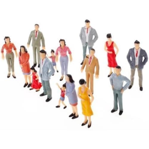 Set of 100 Figures, 1:100 Scale, 15-20mm, for Scenery Collection, Dolls, People, Human Figures, Painted Figures, Model Trains, Dioramas, Building Mode