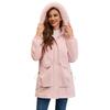 Parka lungă de iarnă pentru femei, în stil european și american, cu căptușeală din lână polară și guler mare de blană