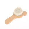 Soft Goat Bristle Shower Brush Wooden Handle Super Soft Scrubber Bath Brush Baby Hair Skin Body Massage Cleaning Tool