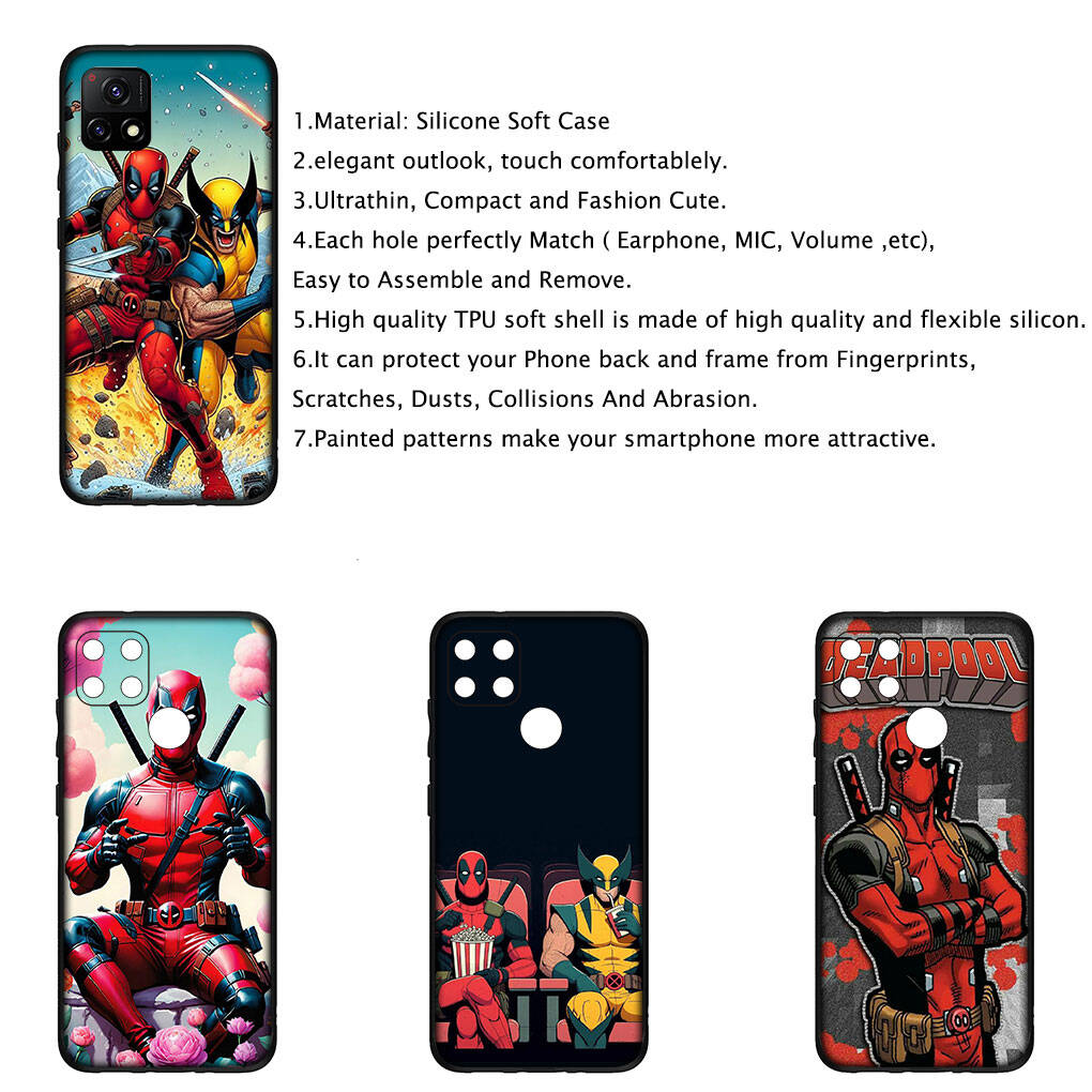 Cover for iPhone 17 16 15 Xiaomi Poco Redmi Note 14 13 12 11 Pro Max 9 16e Samsung Galaxy S25 S24 S23 OPPO Huawei Marvel Wolverine Deadpool Phone Case
