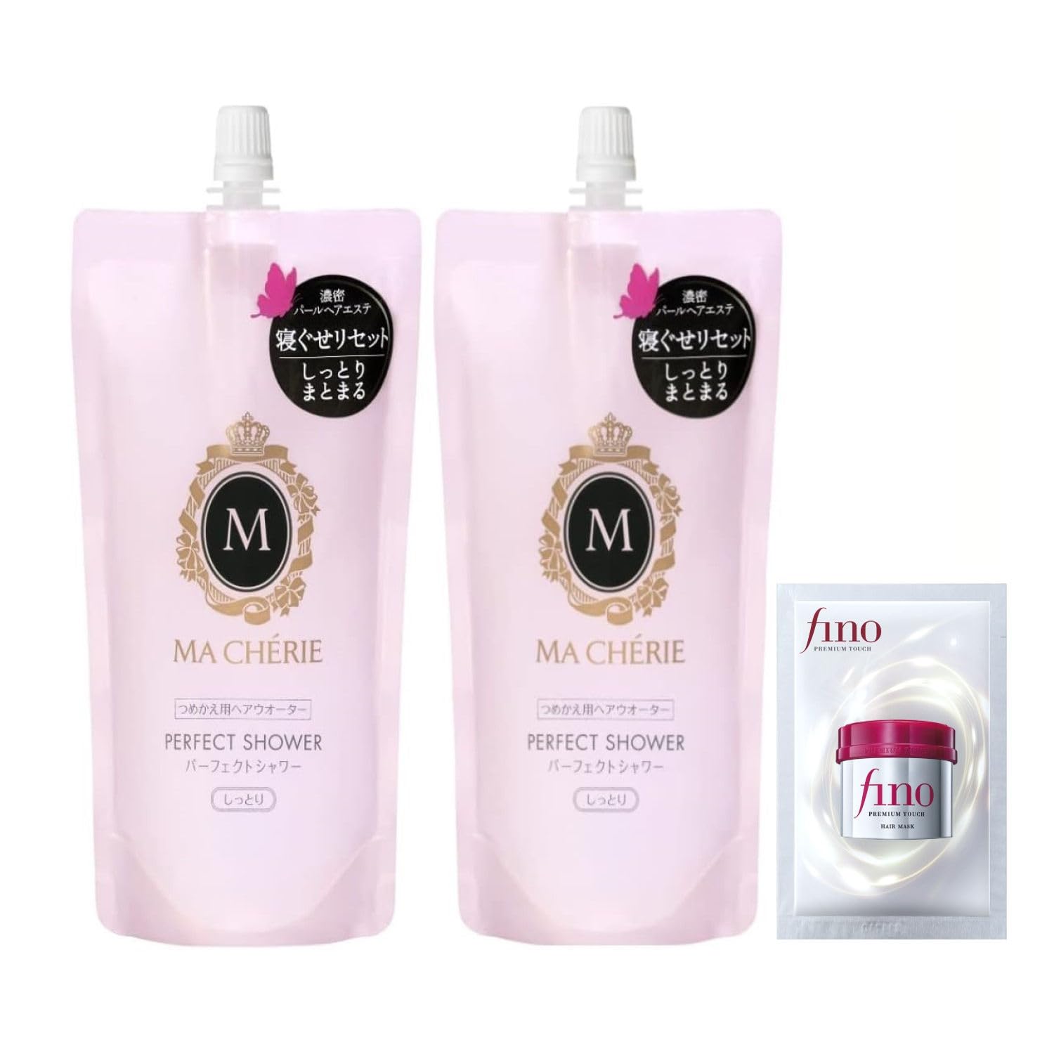 Bulk Purchase Ma Cherie Perfect Shower (Moist) EX Refill x2 + Bonus Smoothness Shine Bedhead Damage Repair Rinse-Free Static Electricity Hair Dryer
