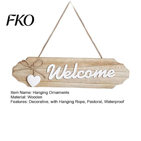 Rustic Home Welcome Decor Front Door Sign, Pastoral Style Wall Decoration, Wooden Hanging Decorations for Ornament with Hemp Rope Entrance