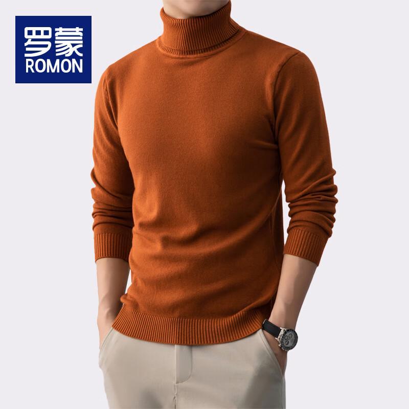Luomeng Men s Turtleneck Fleece-Lined Knit Sweater WLW8806R 3XL