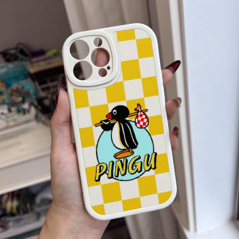 

Cartoon P-Pingu Penguin Cute Phone Case For Iphone 16 15 14 12 13 Pro Max 11 Mini Xs Puls Lambskin Silicone Cover iPhone15 Plus