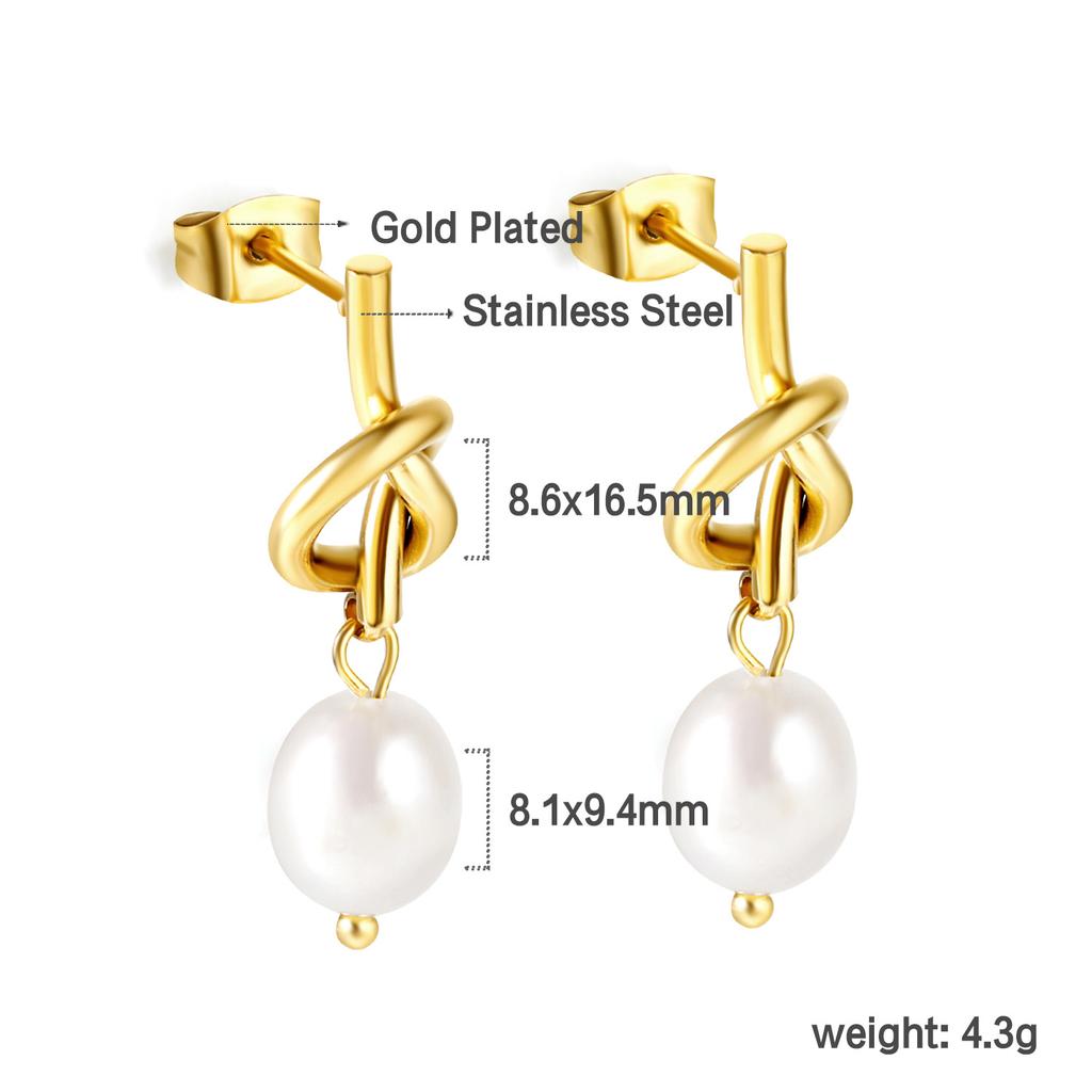 Elegant Baroque White Pearl Earrings Fashionable High-End Pearl Jewelry