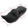 Selle biplace - Harley-Davidson Touring (2008–2025) - Similicuir hydrofuge noir/rouge - Assise profonde - Soutien dorsal